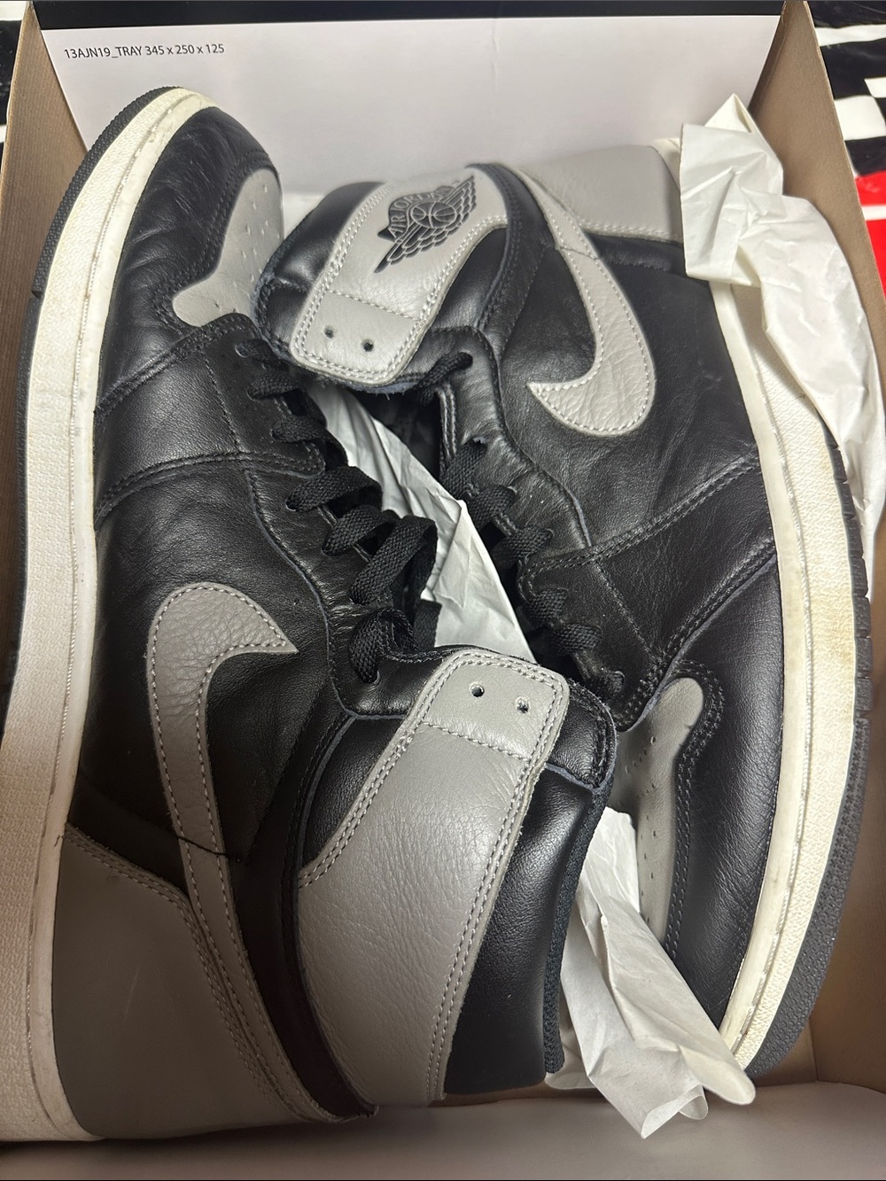 Air Jordan 1 High-Top Sneakers in Black & Gray